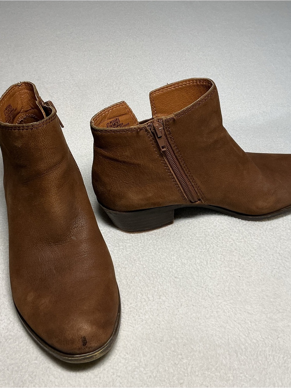 Lucky Brand Bessie2 Brown Leather Ankle Boots Booties Women's Size 6.5 M / 37 - Picture 10 of 11